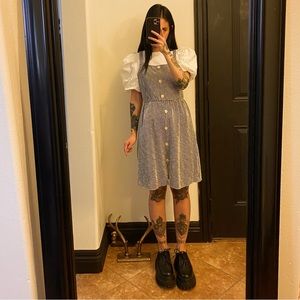 Caution To The Wind black and white striped soft knit button down dress